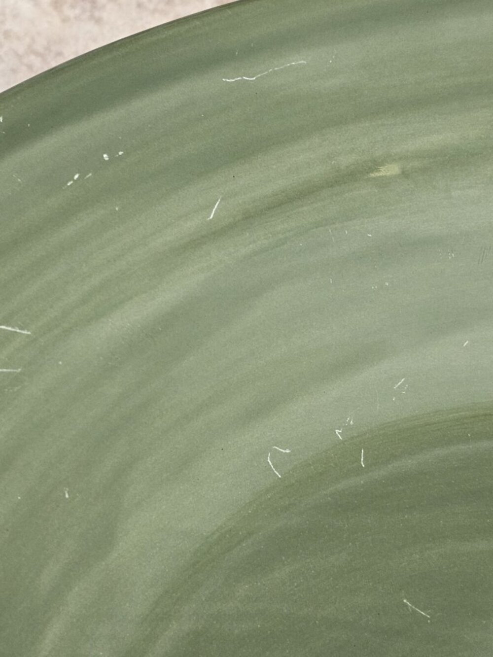 Pottery Barn Sausalito Moss Green Dinner Plates 12" color stoneware set-2 flaw* - Picture 10 of 10